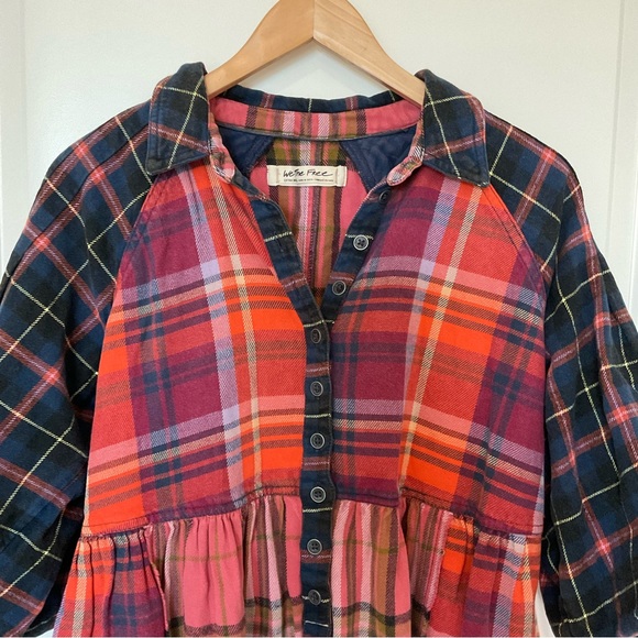 Free People We the Free Moon Bay mixed plaid top - Picture 5 of 13